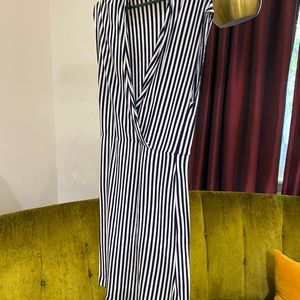 Anthroplogie Navy and White striped cotton dress, knee length